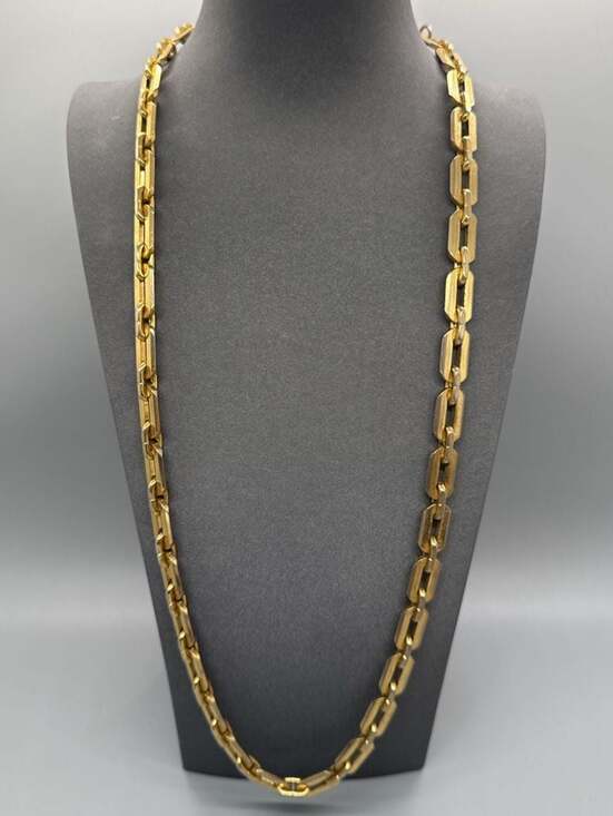 Trifari Jewelry - Crown Trifari Gold Tone Chunky Heavy Link Chain Necklace Retro Signed Vtg
